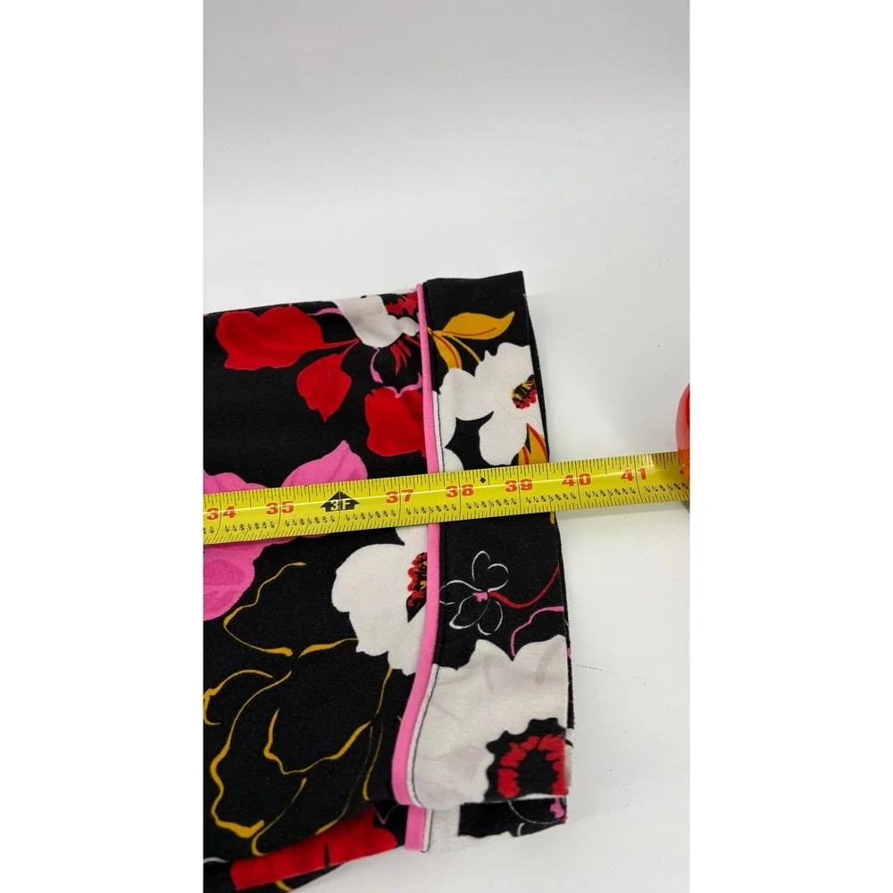 Room Service Pajama Set Shawl Collar Black Floral, Super Soft, Women's Size XXL